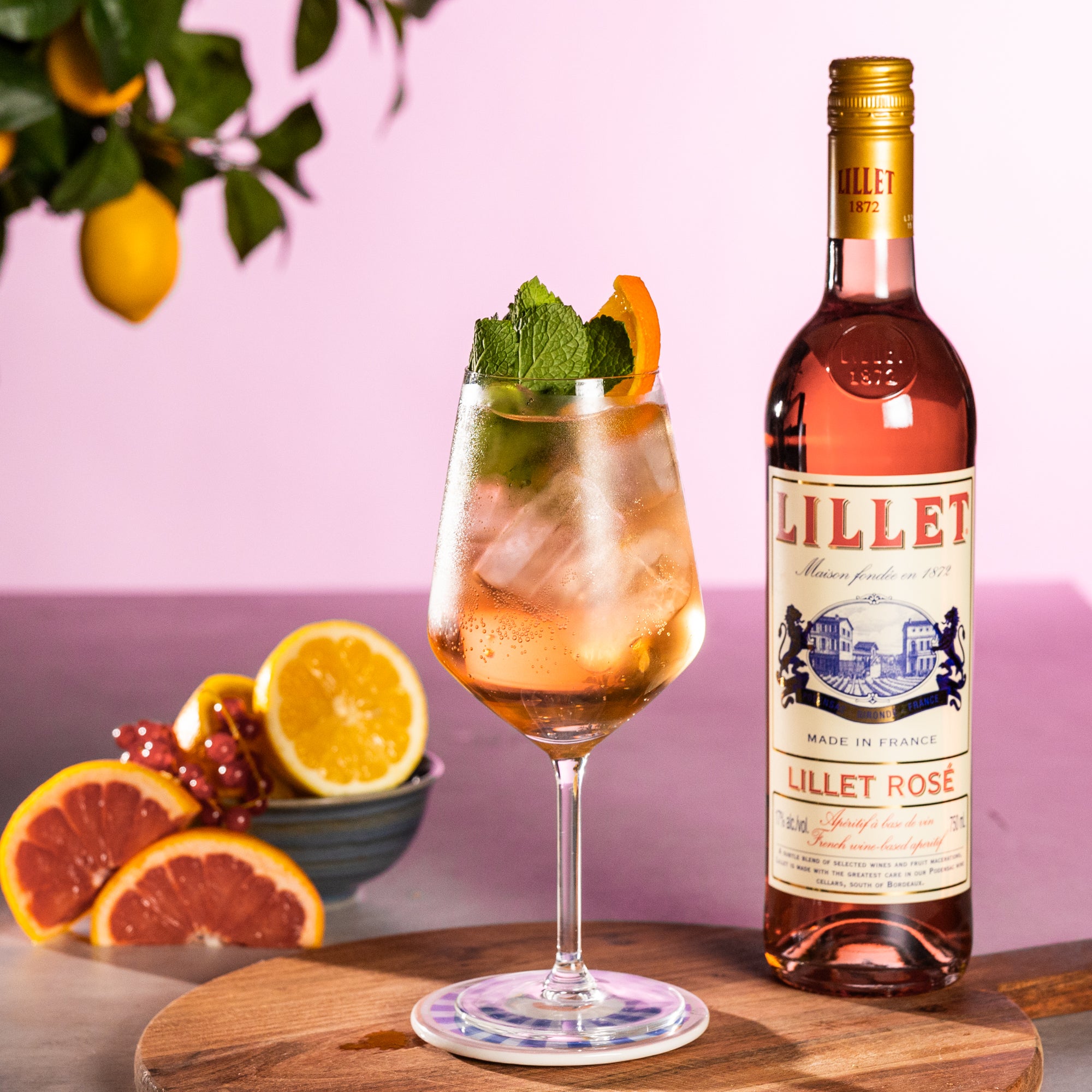 En aperitif lavet på Lillet Rosé